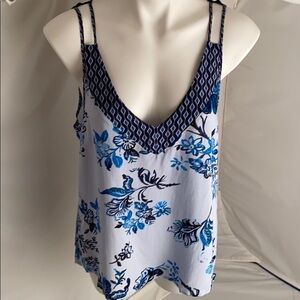 In Bloom blue v-neck camisole with lace detail XL